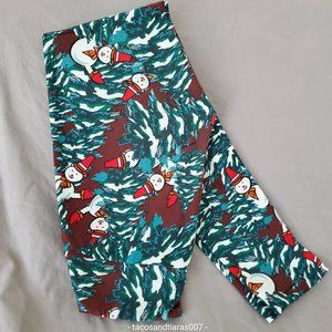 LulaRoe OS LEGGINGS SNOWMEN PRINT